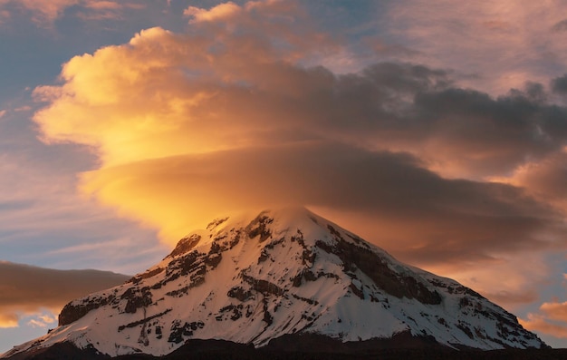 High snowy mountains in Bolivia