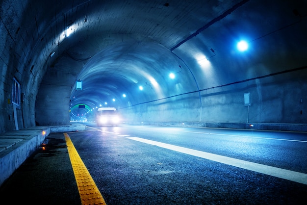 High-speed car in the tunnel