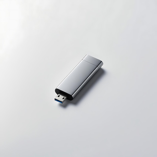 Photo high speed flash drive on white background