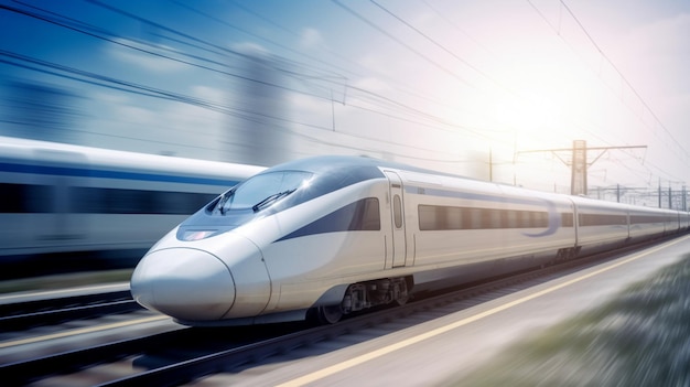 A high speed train with the word speed on the front