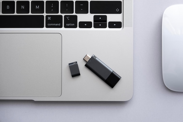 High speed USB type c flash drive Data transferring concept