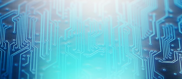 High Tech Circuit Board Creative blurry blue circuit wallpaper Technology and computing concept Network Technology Background