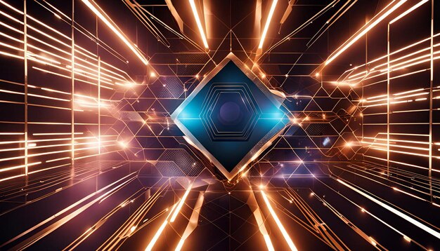 High tech technology geometric and connection system background