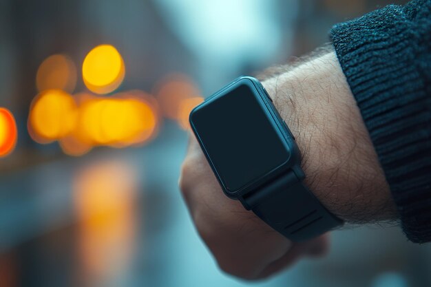 Photo a high tech wearable fitness tracker on a wrist show