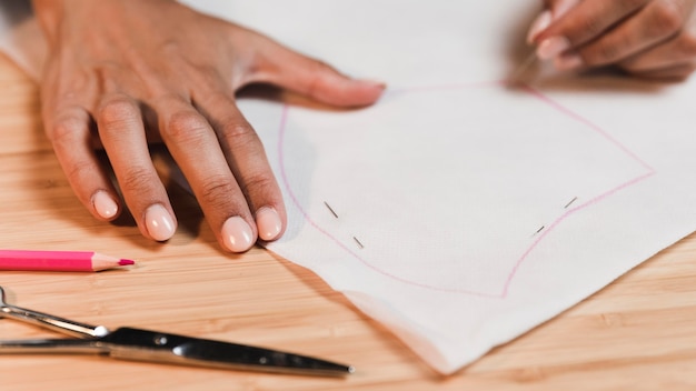 High view person drawing a blouse