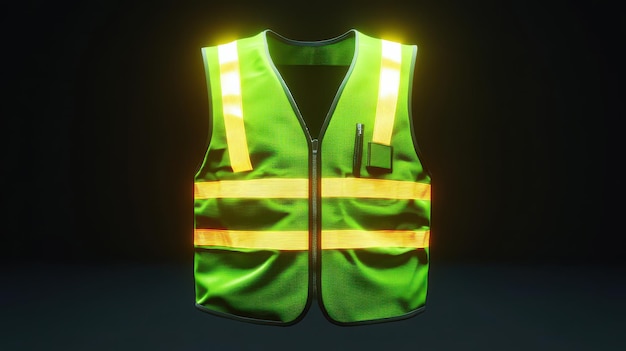 Photo high visibility safety vest ideal for security personnel and traffic management use in various outdoor environments