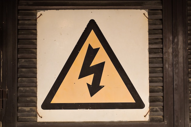 High voltage sign on the wall