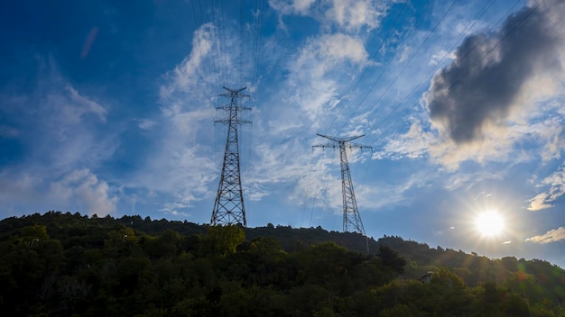 High voltage towers pylon