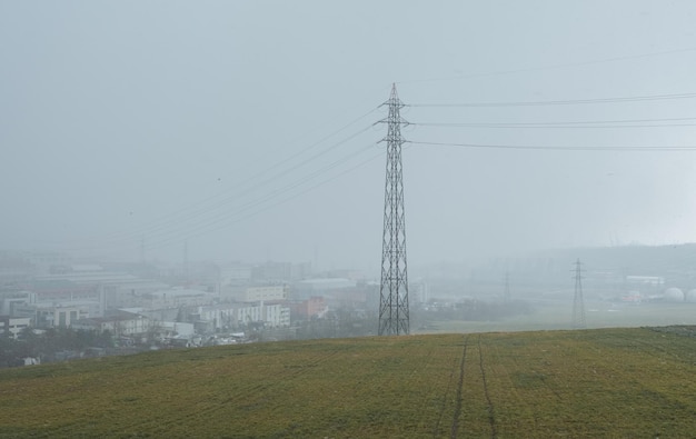 High voltage towers pylon