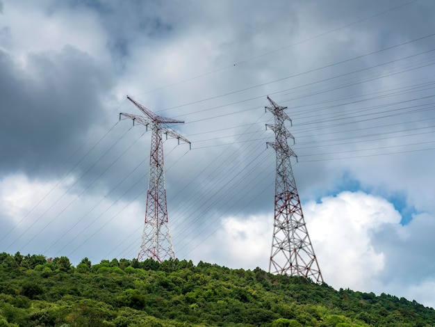 High voltage towers pylon