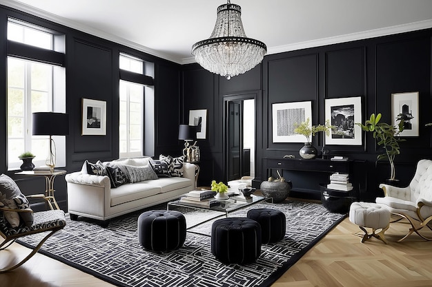 HighContrast Drama Create a dramatic effect with bold contrasts in decor