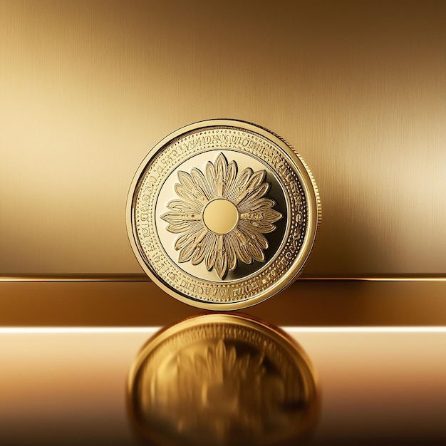 A highcontrast illustration of a gold Vitcoin a crypto