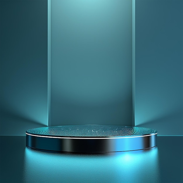 Highdefinition 3D podium with a reflective silver surface