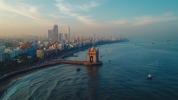 Highdefinition birds eye view of Mumbai