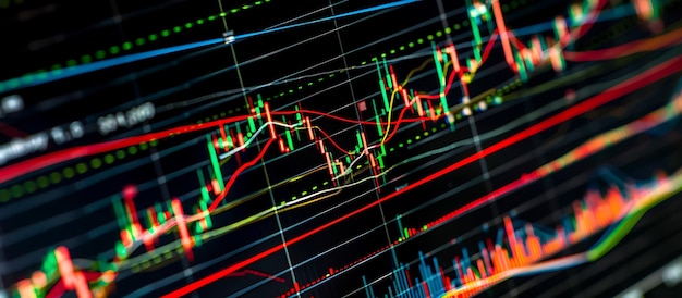 Highdefinition chart showing sharp movements in stock prices