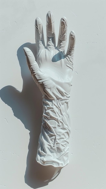 Photo highdetail surgical gloves on white background