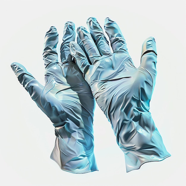 HighDetail Surgical Gloves on White Background