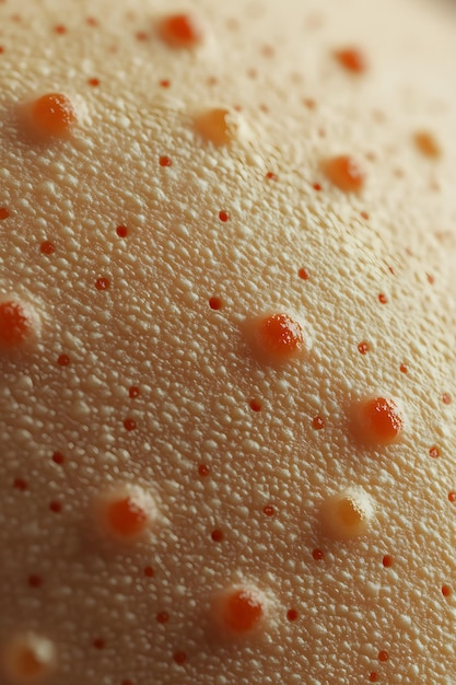 Highdetail view of shingles on side of abdomen with red painful blisters and clear skin texture Photorealistic style