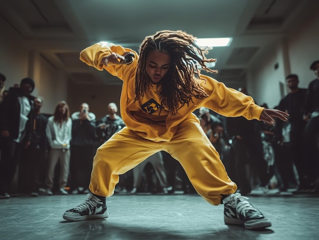 Photo highenergy hip hop dance battle in action