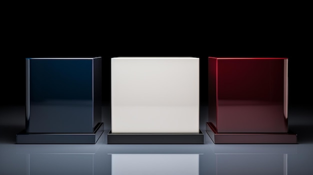 Photo highgloss 3d podium in modern colors for photorealistic render