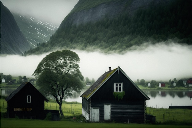 Highland view misty fog 