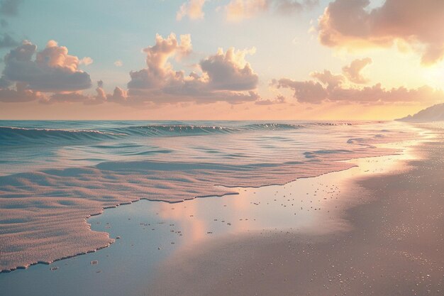 Highlight the beauty of a serene beach