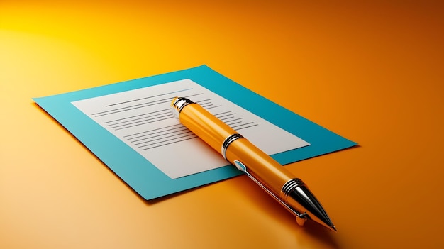 Photo highlighted legal contract with soft yellow background and gradients