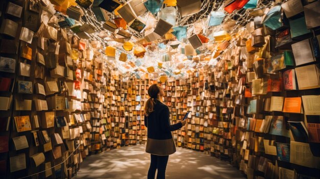 highlighting the creativity of a bookthemed art installation or exhibition