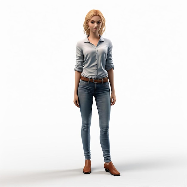 Highly Detailed 3d Model Of Susan Full Body Isolated