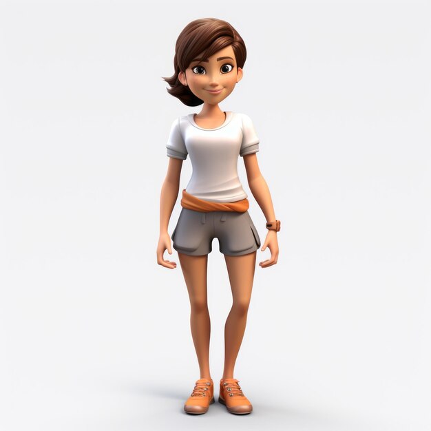 Highly Detailed 3d Render Cartoon Of Brooklyn With Short Hair