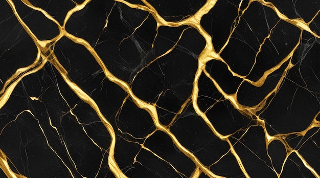 Highly Detailed Black Golden Fancy Marble Seamless Texture Background Ultra High Resolution 8K