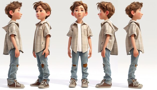 Photo highly detailed cartoon 3d render of a 10yearold child