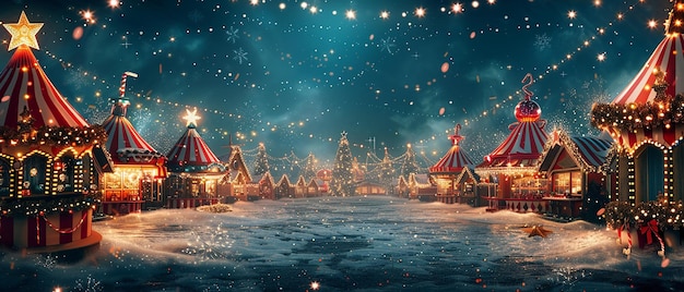 Highly detailed Christmas background with a starry night sky