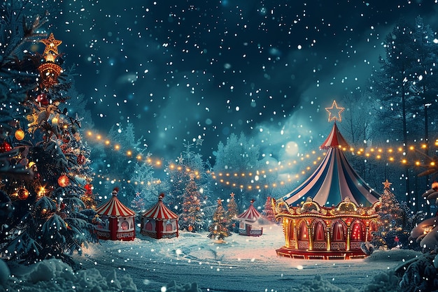 Highly detailed Christmas background with a starry night sky