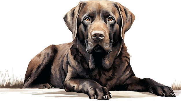 Highly Detailed Front View of a Labrador Retriever Sitting