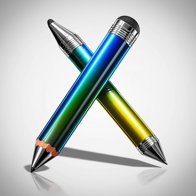 Photo highly detailed glossy pencil icon approximately