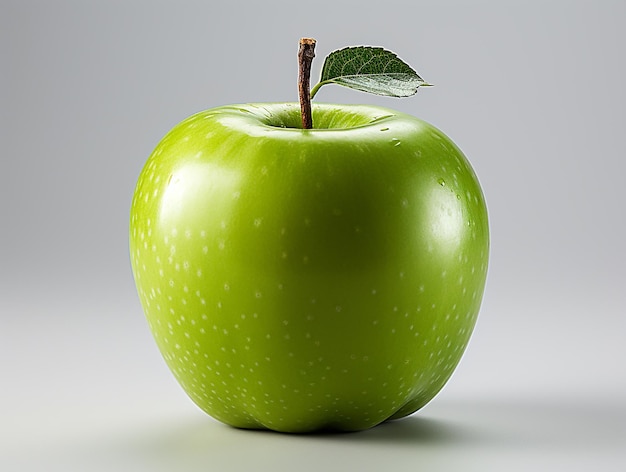 Highly Detailed Green Apple Fruit on White Background