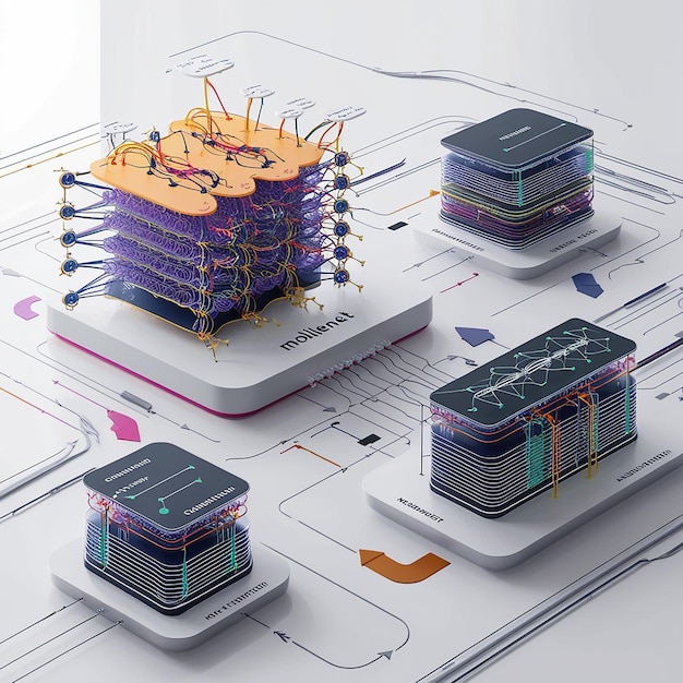 Photo a highly detailed illustration of the future mobilenet architecture