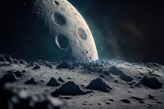 highly detailed moon closeup