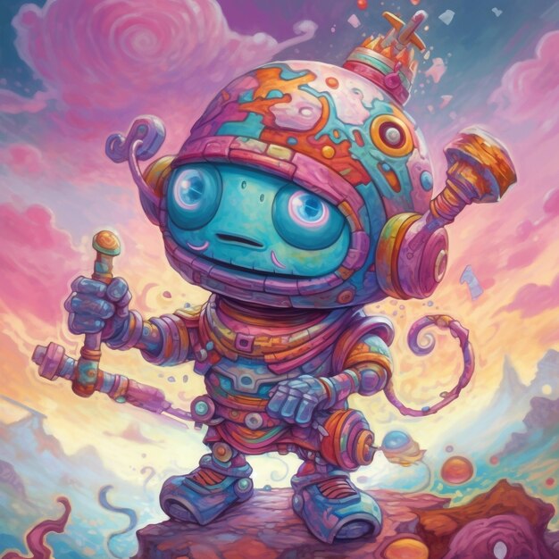 highly detailed portrait of a adorable robot with round