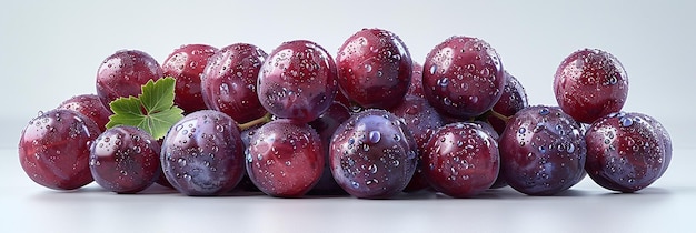 Highly detailed realistic grapes on a plain white background