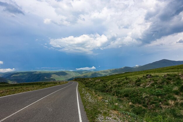 The highmountain road to the tract of JilySu Caucasus KabardinoBalkaria Russia