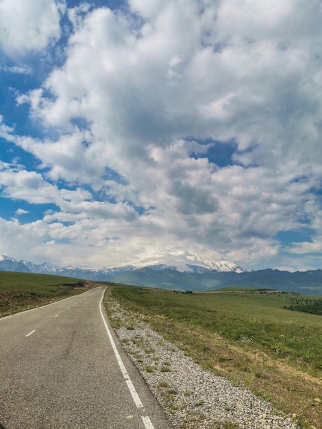 The highmountain road to the tract of JilySu Caucasus KabardinoBalkaria Russia