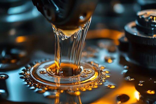 Photo highperformance lubricating fluid for optimal machinery efficiency