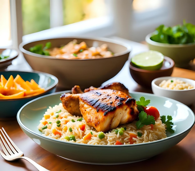 Highprotein Chicken and Rice Plate for Lunch