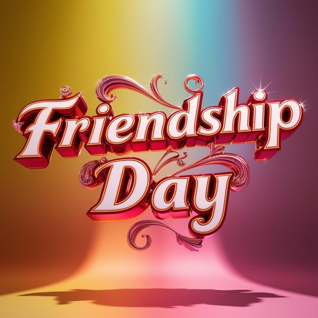 HighQuality 16K 3D Typography for a Colorful Friendship Day Greeting