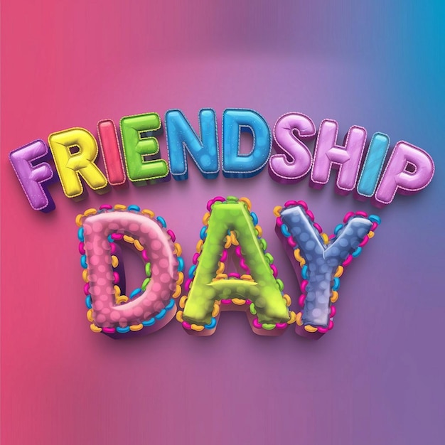 HighQuality 16K 3D Typography for a Colorful Friendship Day Greeting