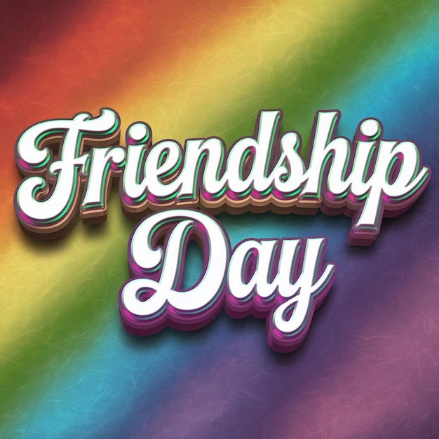 HighQuality 16K 3D Typography for a Colorful Friendship Day Greeting