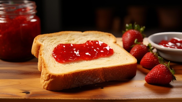 Highquality 3d Ar Image Of White Bread And Strawberry Jam