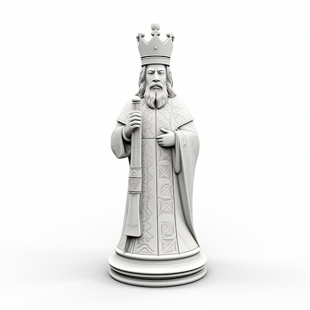 Highquality 3d Bishop Chess Figure On White Background